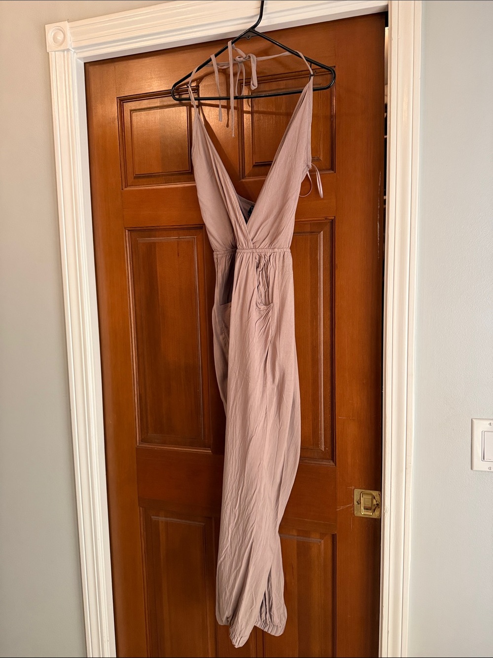 Sleeveless V-Neck Mauve Romper Jumpsuit
